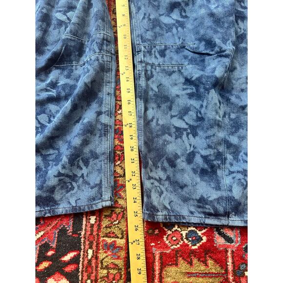 NWOT Gap Blue Floral Midrise Soft Horseshoe Barrel Leg Jeans Size Small Regular - Picture 5 of 6
